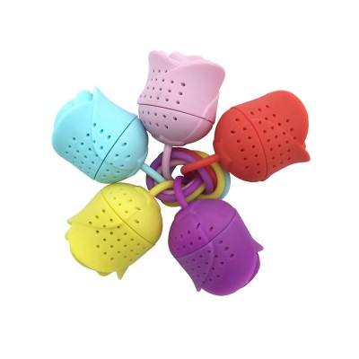 Factory price rose shape silicone tea infuser