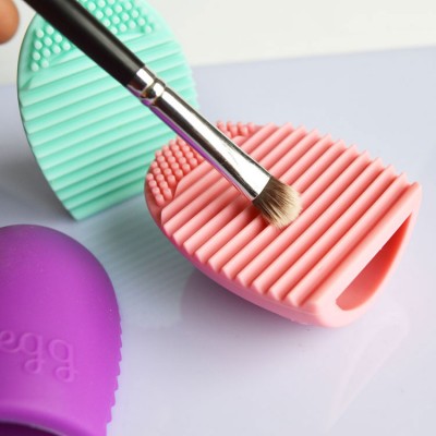 Food grade makeup brush cleaning pad silicone  egg makeup brush cleaning mat cleaner pad